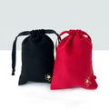 BSCI SA8000 Custom logo Faux Black Suede Velvet Drawstring Dust Bags for Shoes Handbags Cosmetics