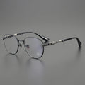 CH8008 Oval Carved Pattern Ultra Light Luxury Black Ladies' Latest Frames for Girl Women Prescription Titanium Glasses Frame
