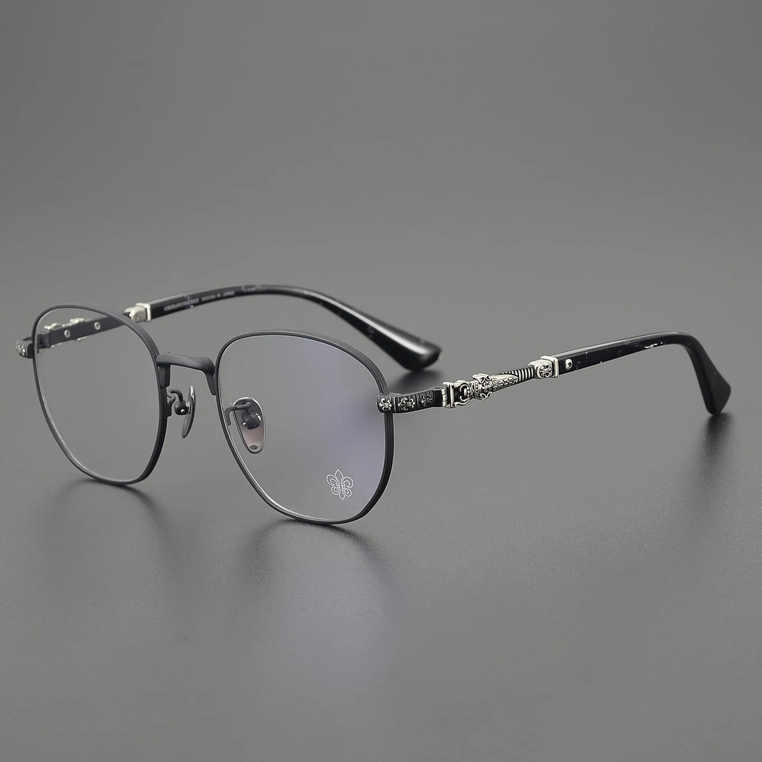 CH8008 Oval Carved Pattern Ultra Light Luxury Black Ladies' Latest Frames for Girl Women Prescription Titanium Glasses Frame