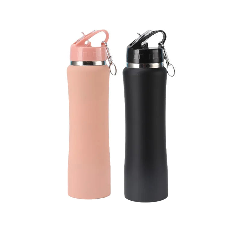304 Stainless Steel Vacuum Flasks Portable Outdoor Sport Kettle Car Thermos Bottle Hiking Water Bottle With Straw Leak Proof Lid