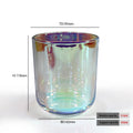 FENGJUN Round Bottom Empty 16 oz Iridescent Candle Holders Glass Jar Vessels for Christmas