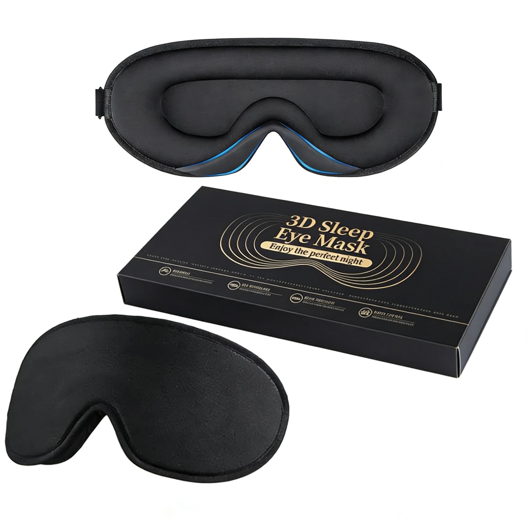 2026 Luxury 3D Sleep Eye Mask Earplugs Set Ice Silk Comfortable Eye Cover Night Blindfold for Sleeping Traveling