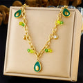 New Cartoon Fruit Stainless Steel Avocado Necklace Non Tarnish 18k Pvd Gold Plated Multi Avocado Charm Necklace for Women