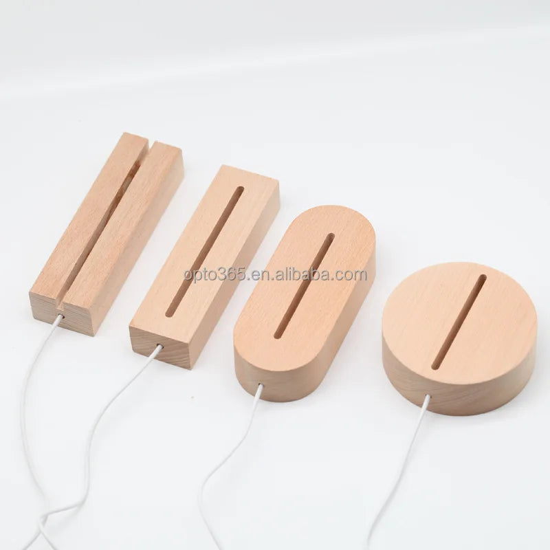 Table Card Luminous Wooden Handcraft Home Card Name Resin Letters Display Table Blank Custom Wood Acrylic Sign Stand Base Holder