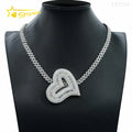 Custom Hip Hop Jewelry Big Heart Charm Baguette Diamond 925 Sterling Silver Iced Out Moissanite Pendant