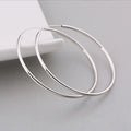 Jietao Minimalist Hypoallergenic Ladies 40 50 60 MM Large Skinny Thin 925 Sterling Silver Hoop Earrings Simple Big for Women