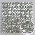 DS Silver Hexagon Shape Brushed Pattern Mosaic Aluminum Tile Bathroom Ceiling Wall Tile Aluminum Mosaic