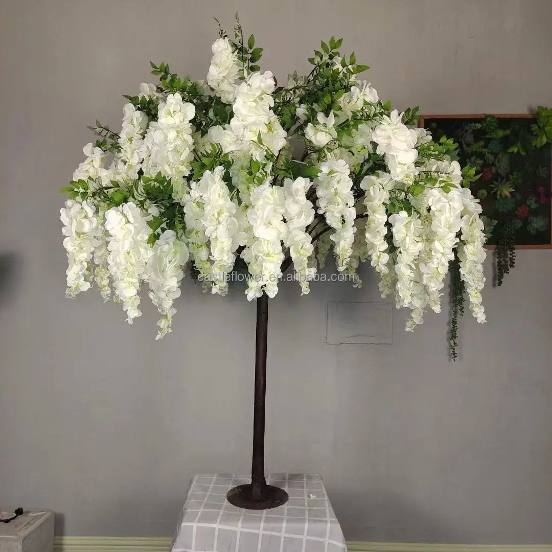 M811 Custom Wedding Table Centerpiece Flower Ornament Tree Silk Artificial Cherry Blossom Tree Decoration