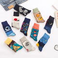 Whale Fashion Novel Cartoon Trend in the Tube Men Cotton AB Socks Colorful Funny AB Mismatched Women Socks