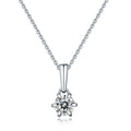 Classical Design 6 Prong Solitaire 6.5mm Moissanite Diamond Stone Charm 925 Sterling Silver Women Engagement Necklace