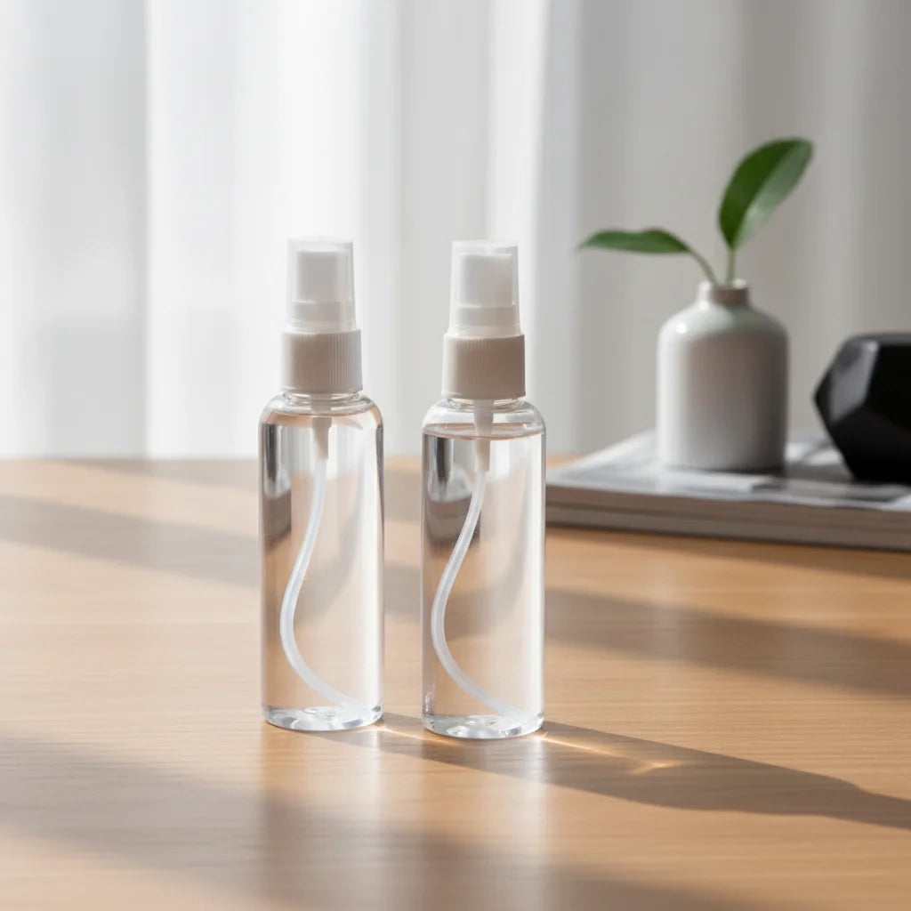 PET Plastic Empty Transparent 5ml 10ml 15ml 20ml Spray Bottles with Screw Cap for Skin Care Serum and Face Masks Packaging