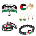 100 Models Palestine Map Charm Flag Pendant Key Chain Ring Cuff Link Tie Clip Necklace Bracelet Earrings Lapel Pin Jewelry Set