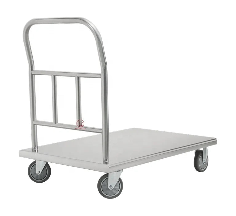 Customizable Heavy Duty  Platform Cargo Trolley Cart Stainless Steel Warehouse for Hotels & Restaurants