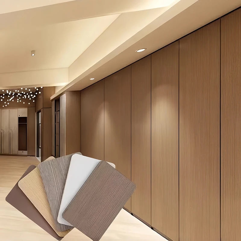 Modern Design WPC Wood Grain Wallboard for Hotel PVC Free Background Wall Waterproof and Fireproof with Simple Installation