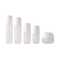 New Glass 30ml 40ml 60ml 100ml Cosmetic Package Set Frosted Cream Jar Serum Lotion Pump Bottle With Matte White Cap