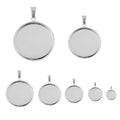 4-30mm Inner Size Stainless Steel Round Cabochon Base Setting Diy Blank Pendant Tray for Necklace Making