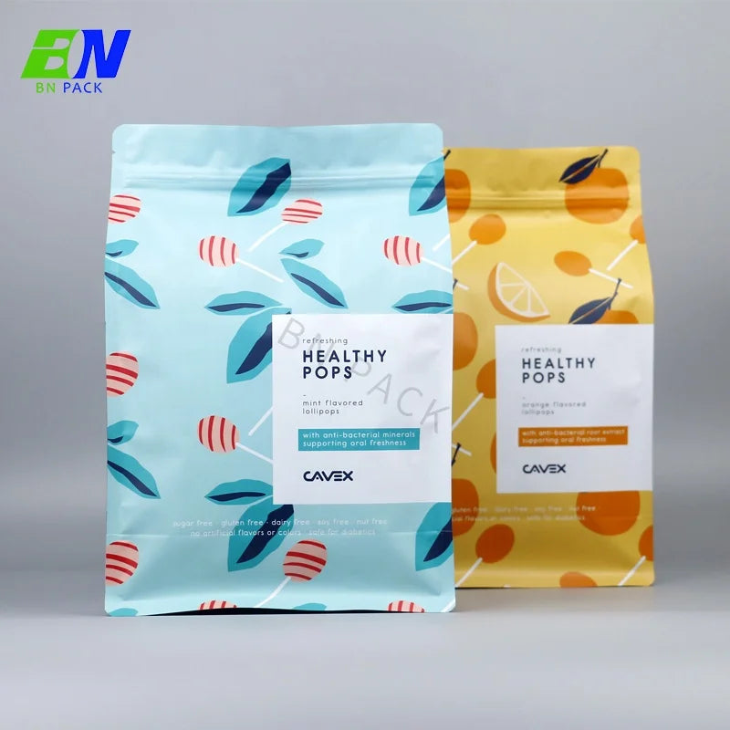 8oz 12oz 16oz Wholesales Customize logo Printing Flat Bottom Custom Matte Outside Foil Coffee Packaging Bags with Valve