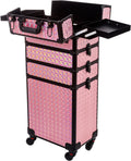 Multi-Functional 360 Degree Swivel Wheel Train Case Large Drawer Rolling Cosmetic Trolley with Key Access OEM/ODM Supported