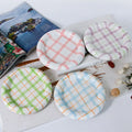 Solhui Korean Ins Hand Painted fairy Plaid Ceramic Dessert Salad Plate Creative Breakfast Plate