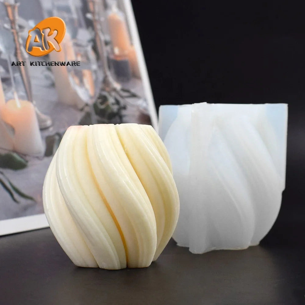 AK 3D Wave Silicone Candle Mold Artistic Human Body Resin Epoxy Molds Candle Mould for Candle Making Home Decoration