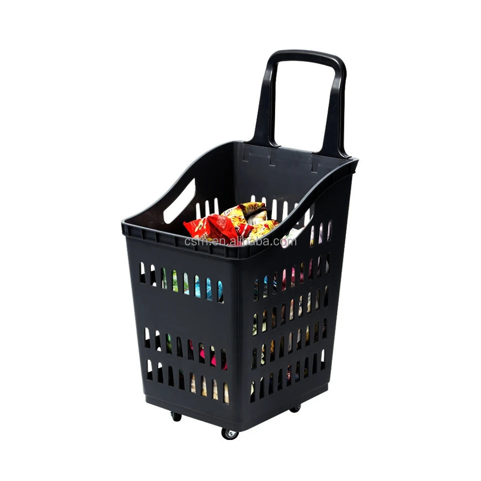 RH-BPR70-TS 470*390*845mm Black 70L Big Shopping Basket