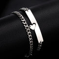 Stainless Steel Waterproof No Fade Couple Bracelet Set Puzzle Heart Charm Bracelets for Women and Men Valentine's Day Gift