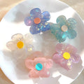 Wholesale 5.5cm Summer Vintage Elegant Pink Flower Hair Clips Large Acetate Flower Claw Clips