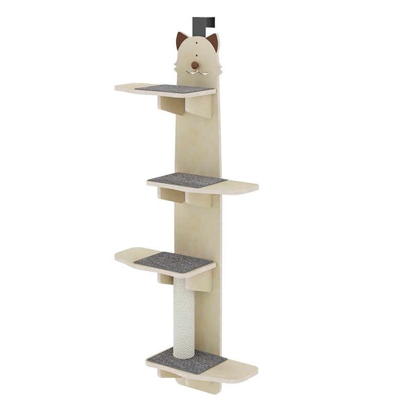 Cat Furniture Toys Solid Wood Cat Climbing Column Hanging Door Model Portable Jumping Platform Cat Wall Steps Staircase