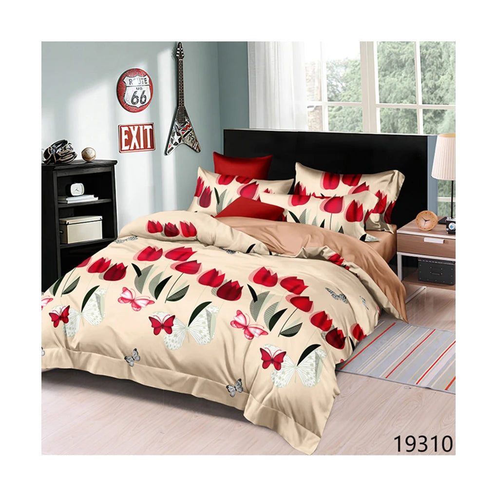European 130GSM Polyester 4pcs Home Bedding Set Duvet Cover Sheets Pillowcase