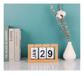 INS Nordic Style Wooden Perpetual Calendar Flip Month Date Display Desktop Schedule Daily Planner Office Home Decor Photo Props