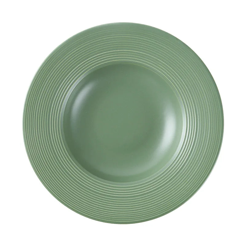 Creative 9.5 Inch Porcelain Pasta Dish Plate Straw Hat Shaped Ceramic for Restaurant and Hotels PC Material