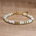 Natural Shoushan Flower Beaded Bracelet Semi-precious Healing Energy Hematite Bracelet Shoushan Stone Adjustable Bracelet Unisex