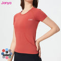 Janya Fashion Women's Lightweight Gym Top Breathable Quick Dry Athletic Yoga Shirt Slim Fit Short Sleeve Seamless Fitness