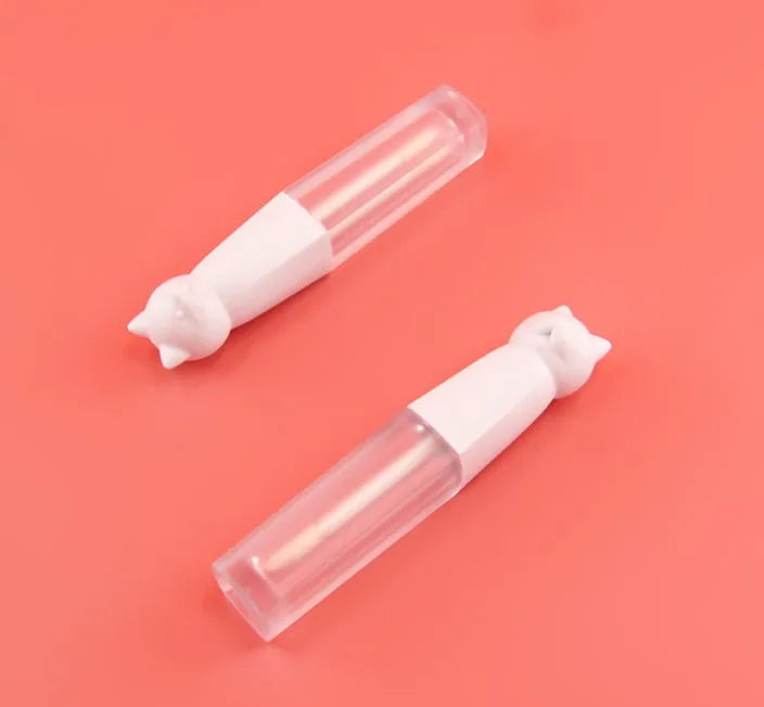 3ml  Empty Bottle Lip Gloss Tube Pink Cute  Cat Shape ABS Plastic  Lipstick Packaging Cosmetic Packaging