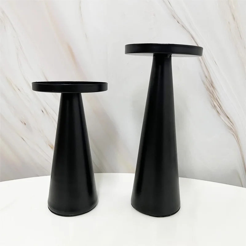 Candle Holders Modern Metal Candlestick Wedding Candle Stand Exquisite Christmas Desktop Party Decor for Home Decor Black Gift