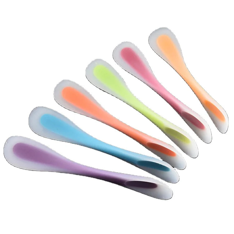 Double-head Dual-purpose Eco-Friendly Silicone Scraper Multi-functional Translucent Spoon Integrated Baking Tool for Bakery Use