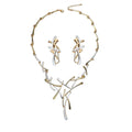 New Fashion Exaggerated Two-color Hawaiian Jewelry Earrings and Necklace Set