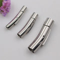 Stainless Steel Round Hole 3mm 4mm 5mm 6mm Leather Bracelets Clasps for Making Leather Bangle Necklace