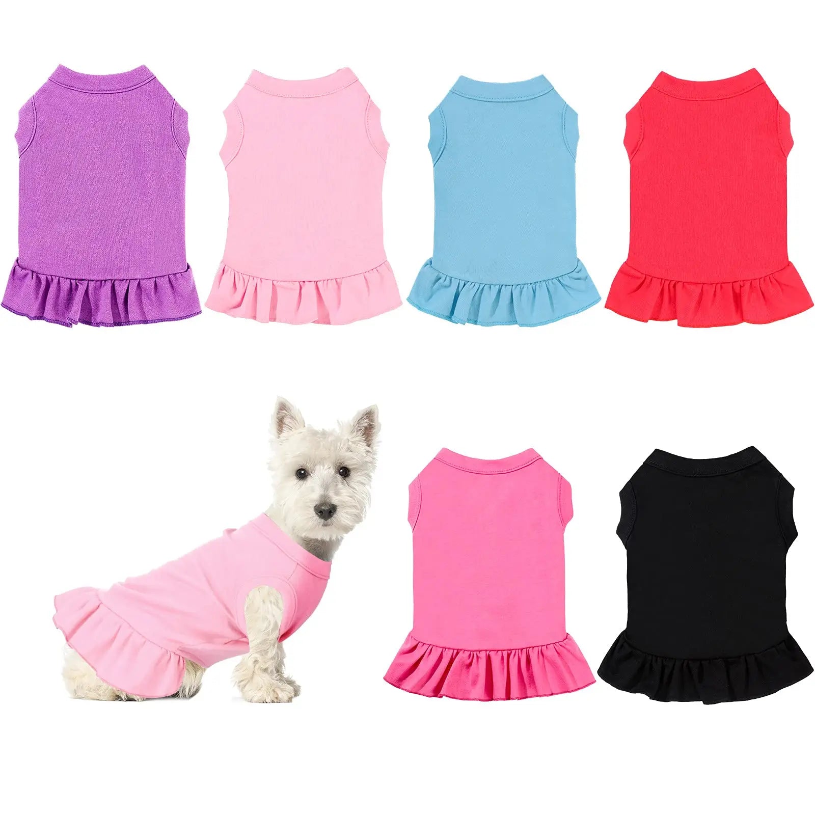 Wholesale Summer Plain Big Dog Dress Shirt for Dogs Blank Dog Skirt Custom Pet Clothes Puppy Clothes