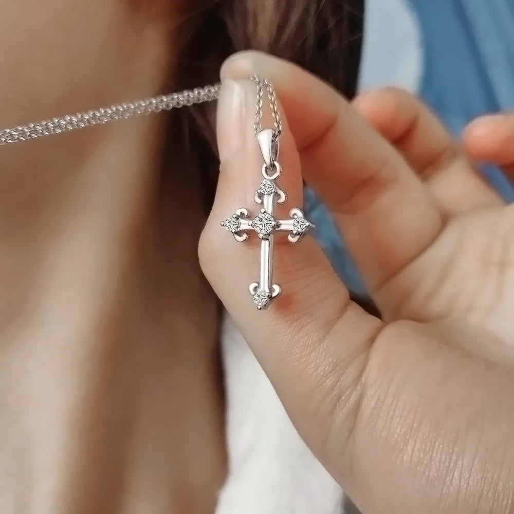 New Style Jewelry Cross Diamond Pendant Necklace Jewelry Wholesale Women Necklace