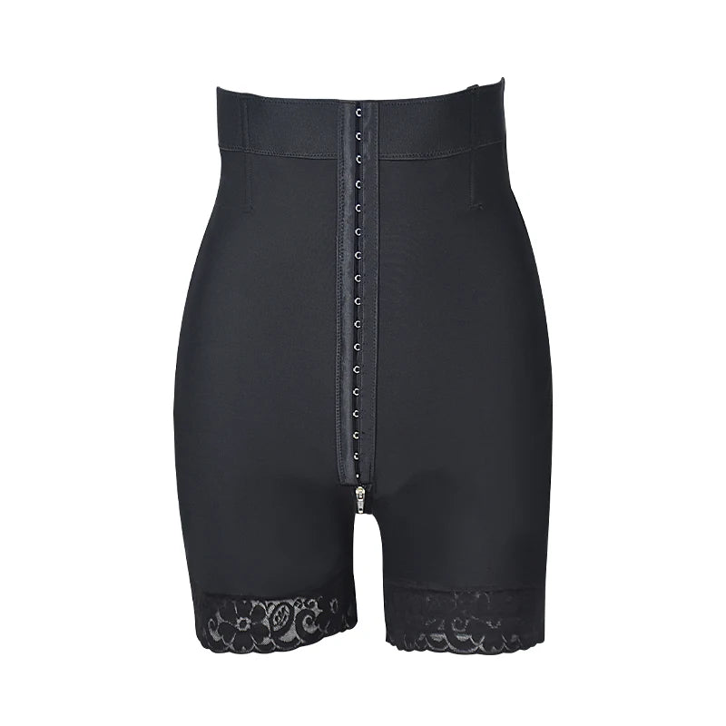 High Compression Tummy Control High-Waisted and Hip-lifting Three Hooks Open Crotch With Zipper Control Panties Plus Size Girdle