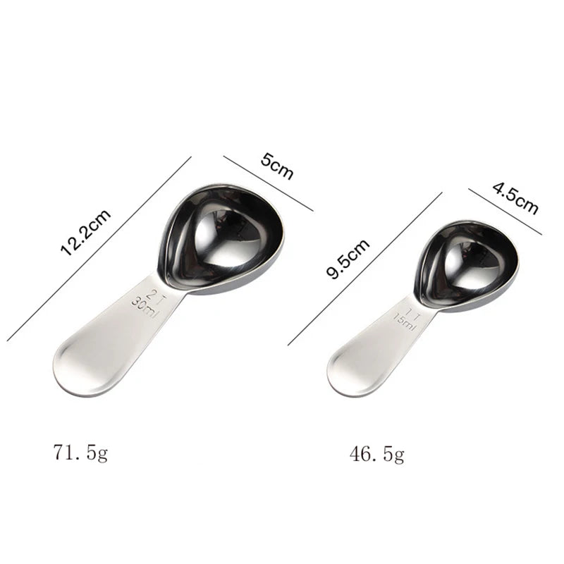 Hongda Silver Plated Stainless Steel Measuring Spoon 15ml Capacity Mirror Polish Eco-Friendly Minimalist Short Handle Tea Coffee
