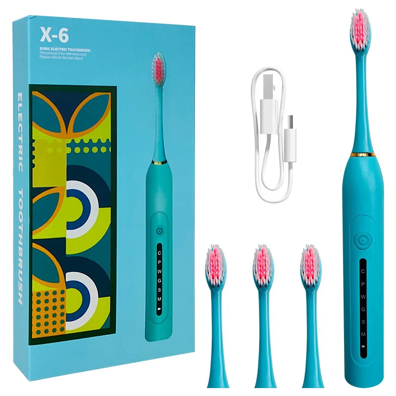 Electric Toothbrush Sonic Rechargeable Automatic Ultrasonic Soft Fur Bristles 6 Modes Electric Tooth Brush Private Label