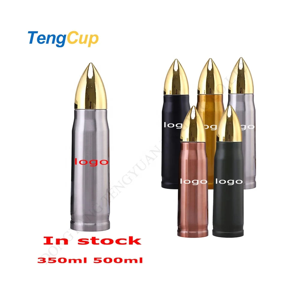 TY BPA Free Military Style Sports 350ml 500ml 304 Stainless Steel Bullet Vacuum Flask with 12-24 Hours Thermal Insulation
