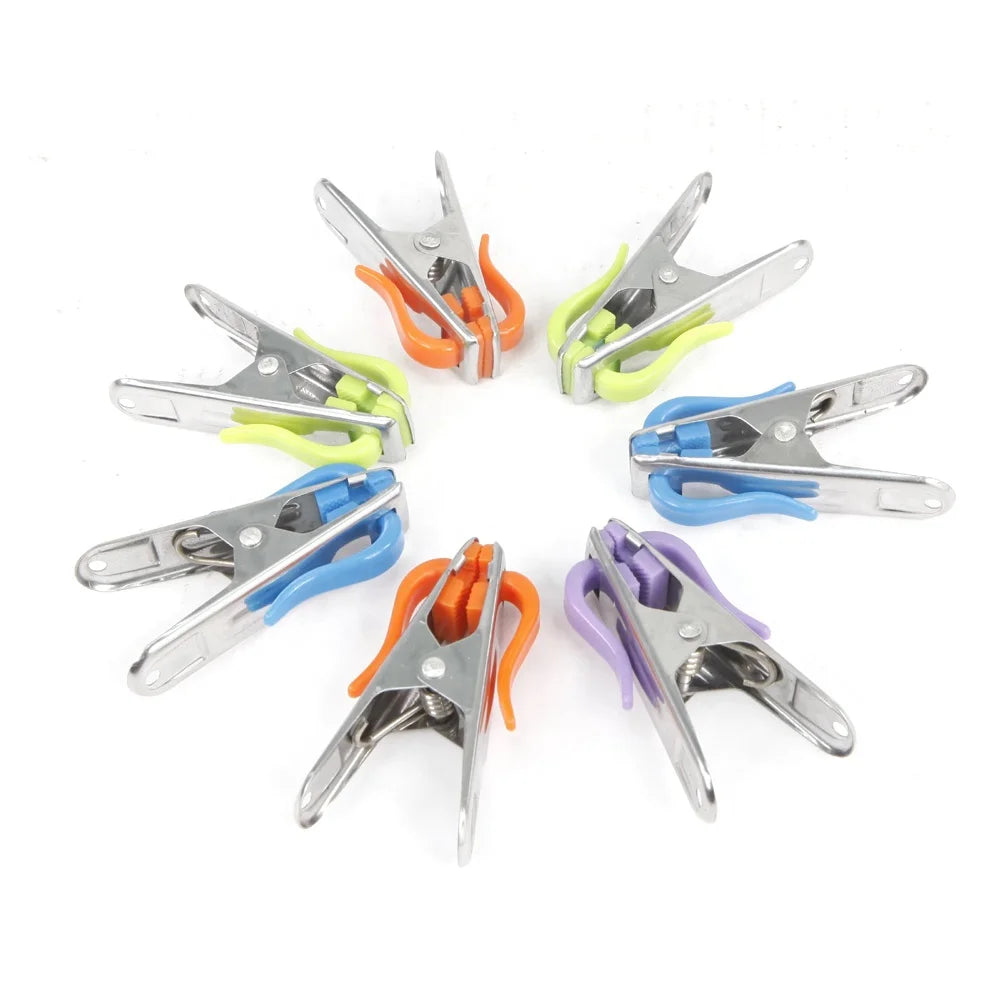 High Quality Heavy-Duty Stainless Steel Laundry Clothespins with Integrated Hooks Ergonomic Handle for Wardrobe Living Room Use