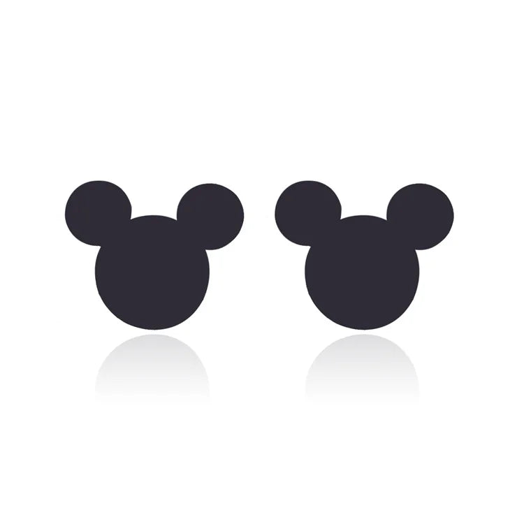 Wholesa Korean Cute Simple Statement Stainless Steel Gold Mickey Stud Fashion Jewelry Earrings for Women