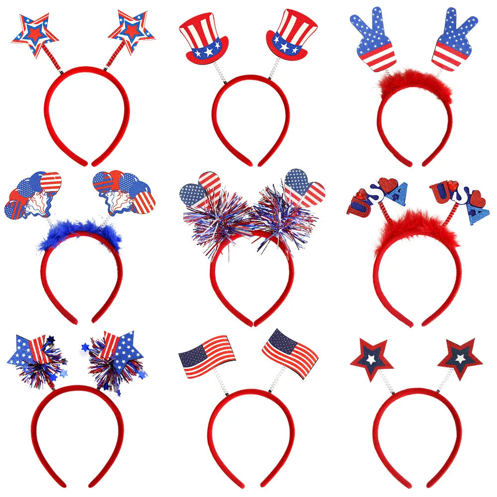2026 New American Independence Day Hair Bracelet Hair Accessories Children Adult Party Decoration Patriotic Parade Red Headband