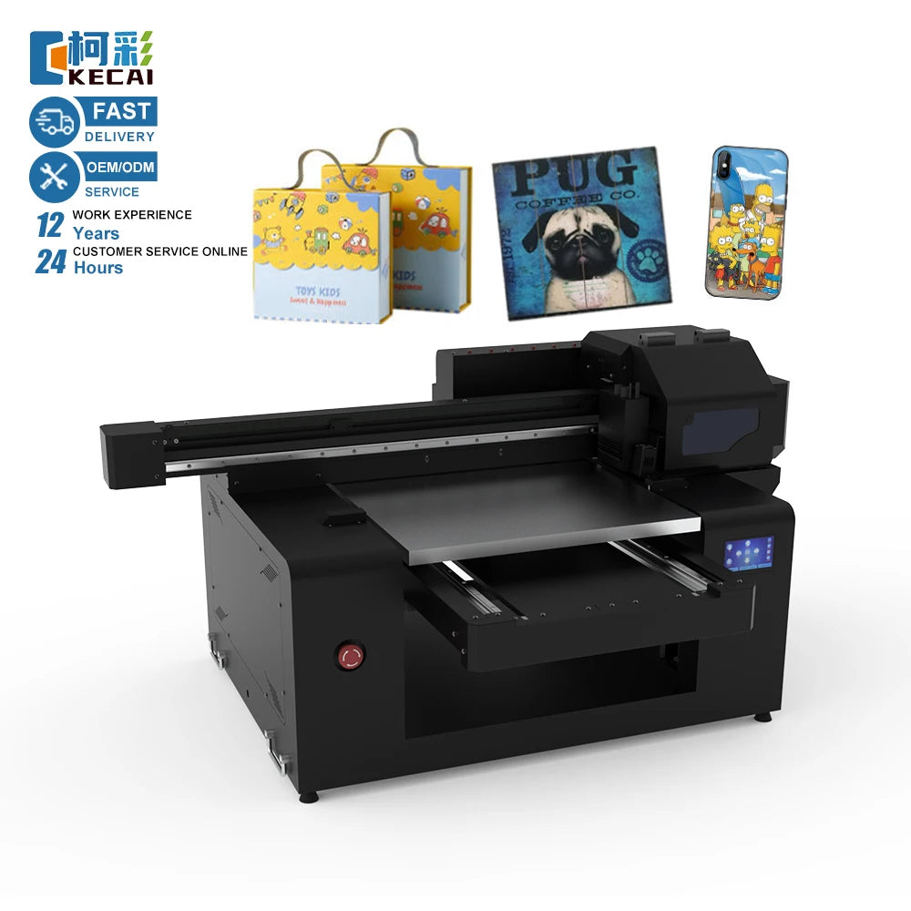 KECAI Best Factory Direct Sale 5060 Large Format Case Pen Varnish 3D Rotary UV LED Flatbed Uv Printer for Mobile Phone Cover
