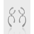 925 Sterling Silver Irregular Designer Statement Earrings Double-layer U-shaped Earrings Women Texture 18K Gold Earrings Jewelry