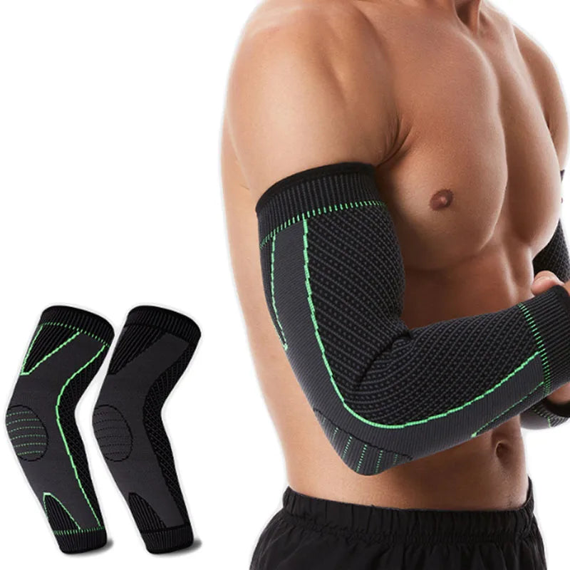 Breathable Elastic Blend Thick Elbow Brace Long Arm Compression Sleeves for Tendonitis